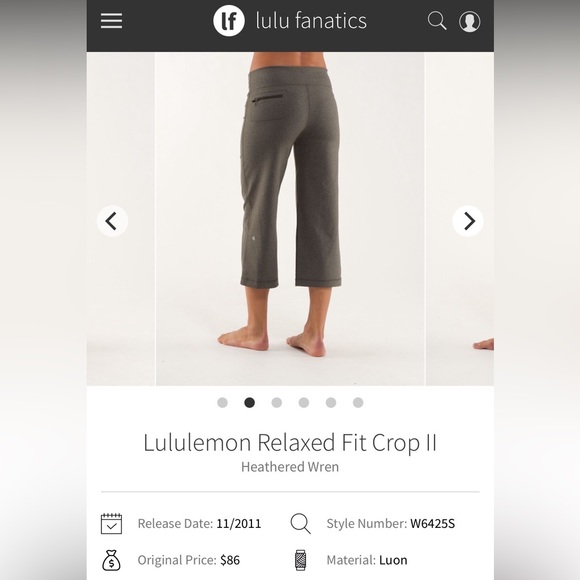 ❤️SOLD❤️Lululemon Relaxed Fit Crop 11 in Heathered Wren Pant - Picture 10 of 10